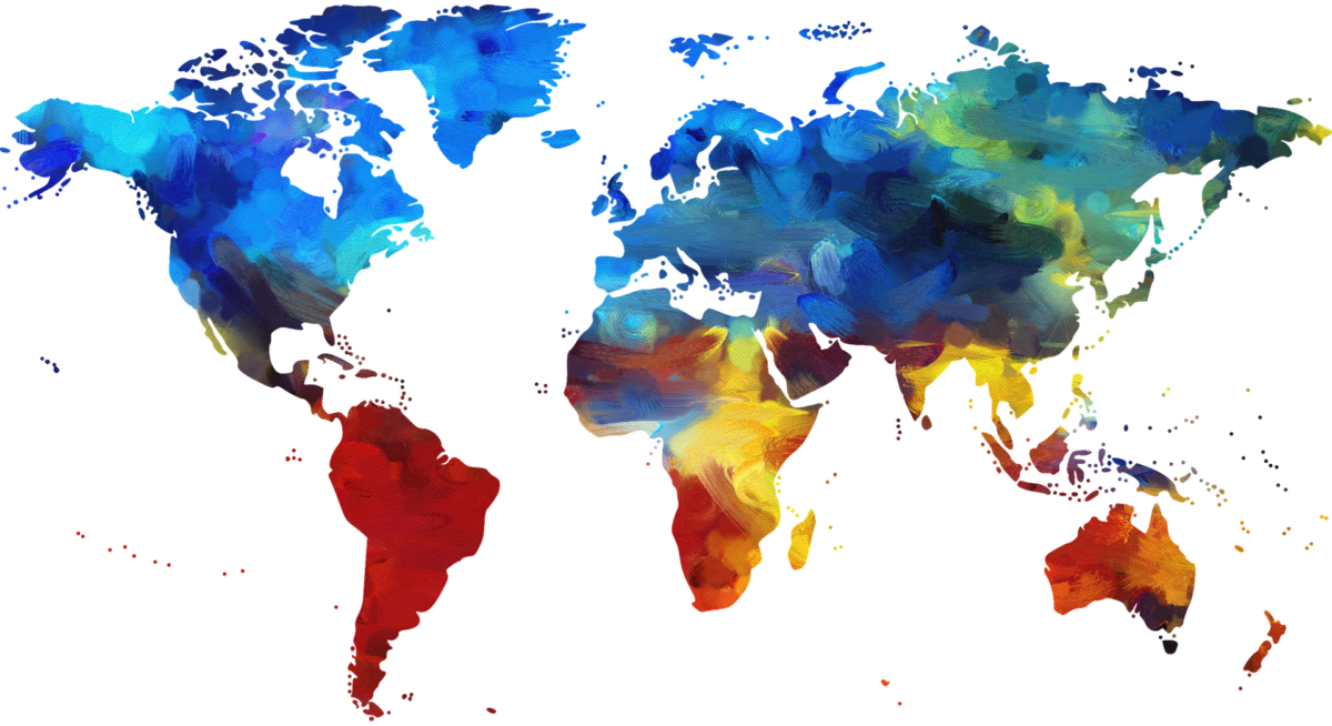 world map painting